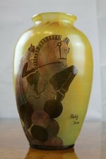 Vaso antico in pasta di vetro firmato Robj Paris anni 30 Art Decò originale