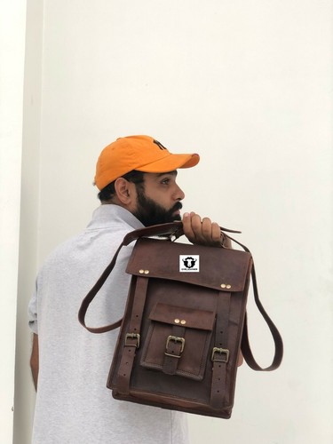 Borsa pelle vintage - , uomo