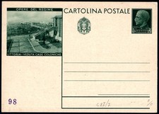 CARTOLINA INTERO POSTALE DA C.15 "OPERE DEL REGIME" LITTORIA FILAGRANO C87/7 NUO
