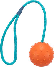 Palla gomma con corda - in,