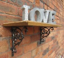 Scaffale rustico in legno massello di rovere fatto a mano mensola in ghisa staffe mensola 