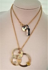 1AR UNOAERRE LUNGA 100CM COLLANA DONNA OTTONE DORATA ORO CHARM CERCHI FIRMATA