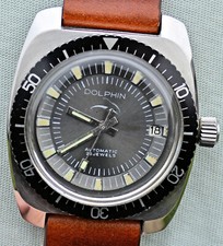 Raro Orologio Dolphin Water Shock Resistant d'Epoca Ghiera Girevole Valvola Elio