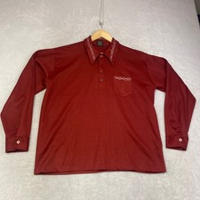 Vintage Studio One Campus Mens XL Long Sleeve Polo Shirt 70s Style