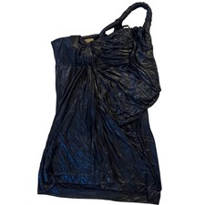 Mini abito monospalla increspato nero John Galliano nuovo con etichetta