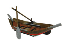 Barca in Legno Cm 8x21x5h per Pastori Alti 9/10 Pescatore Scenografia Presepe