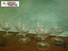 N. 6 COPPE  BICCHIERI DA CHAMPAGNE IN CRISTALLO SERIGRAFATO VINTAGE