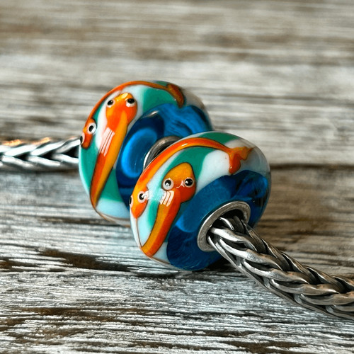 Trollbeads pesce arancio perla - trollbeads,