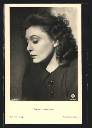 Cartolina attrice zarah - attrice,
