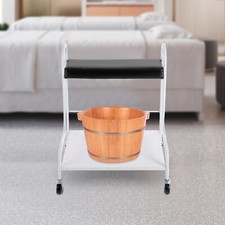 Carrello portapiedi manicure poggiapiedi bagno piedi salone di bellezza portatile 2 livelli