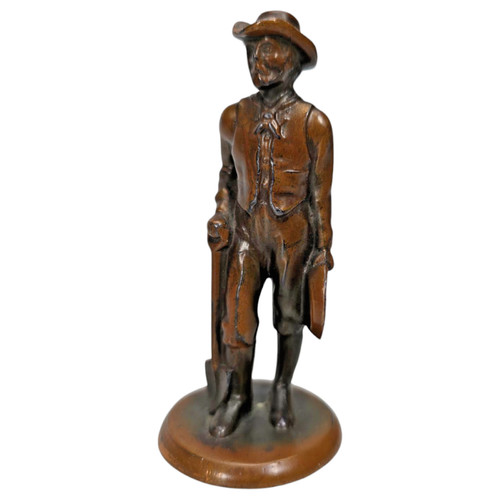 Scultura ottone oro minatore