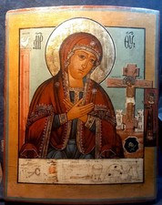 Antica icona russa madre - "madre, di