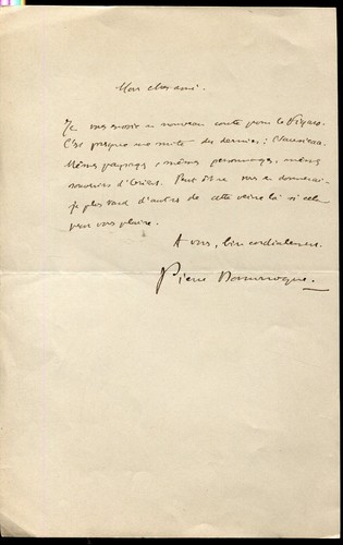 Lettre autographe signee - lettre,