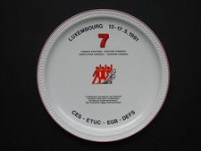 Piatto CES Confederazione Europea dei Sindacati Villeroy & Boch Luxembourg 1991