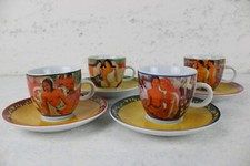 4 TAZZINE e Piattino Set Servizio Excelsa Fine Porcelain CAFFè con Foto Ritratti