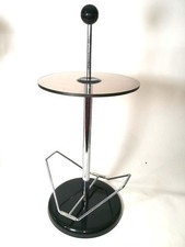 Tavolino Servomuto portariviste plexiglass/acciaio/nero vintage design'80 -1VH