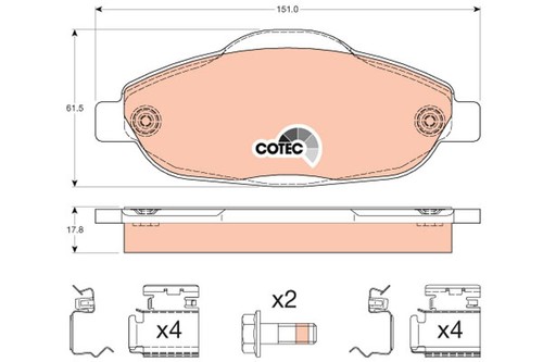 Kit pastiglie freno - , anteriore