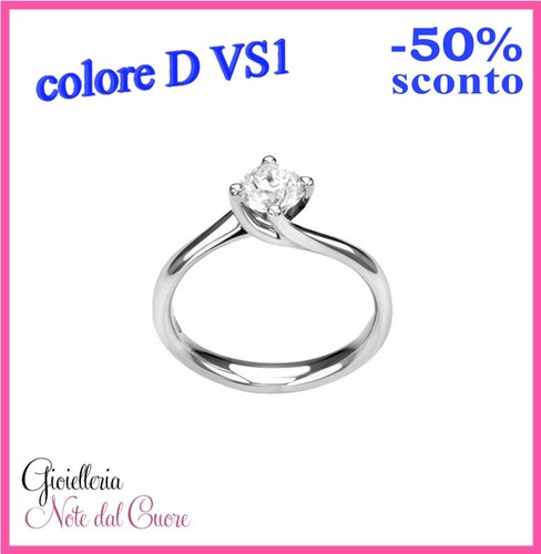 Anello solitario oro bianco - oro,
