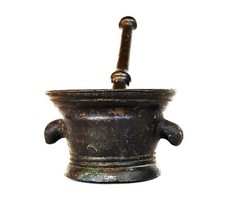 MORTAIO IN BRONZO A PATINA