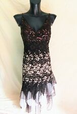 ABITO MARRONE LUNGO CON PIZZO/TULLE E APPLICAZIONI DI PAILLETTES - tg S/M