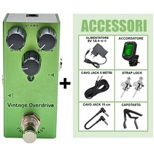 Pedale effetto per chitarra VINTAGE OVERDRIVE Alimentatore Accordatore Cavo jack