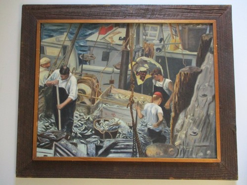 Dipinto antico pescatore - dipinto,
