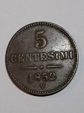 1852 BELLA MONETA 5 CENTESIMI IMPERO AUSTRIACO REGNO LOMBARDO VENETO VENEZIA