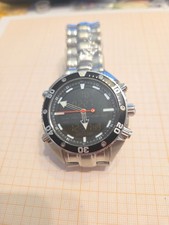 Sector Dive Master Alarm Acciaio Dual Time LCD Black Dial 46m Water Resistent 