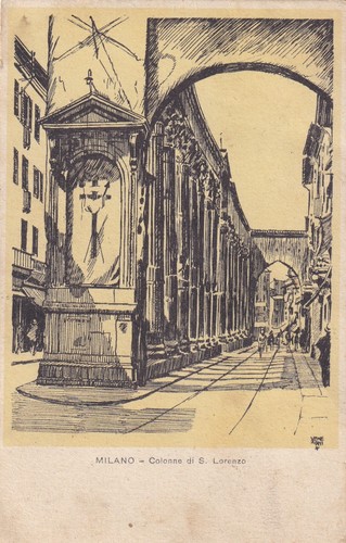 Cartolina milano colonne - cartolina, di