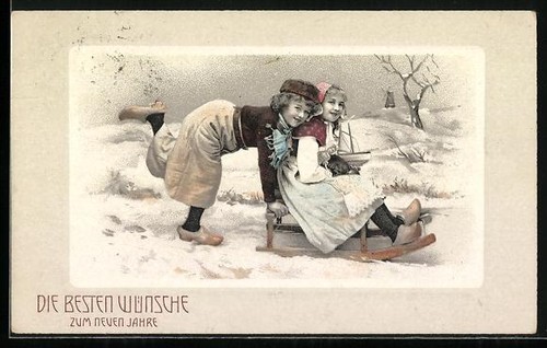 Cartolina due bambini con una - bambini,