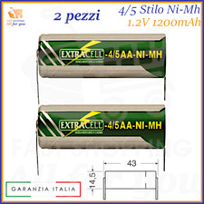 2pz Batteria batterie pile ricaricabili ni-mh 1.2V 1200mAh a saldare 4/5AA stilo