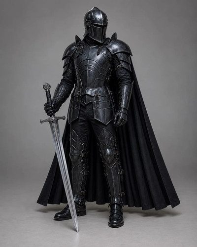 Set armatura cavaliere - cavaliere, nero