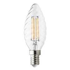 Lampadina LED a filamento,  C35 a tortiglione, 4W/470lm, base E14, 4000K