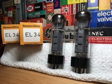 2x PowerTubes OEBox DimpleTop Siemens 6CA7 EL34 vintage abbinati/tono di riferimento