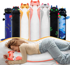 Peluche Gatto Rosa Gigante Cuscino Lungo 50CM Cuscino Morbido Pupazzo Kawaii Gio