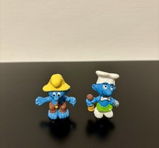 KINDER FERRERO SORPRESINE PUFFI SMURFS VINTAGE TOP RARE CUOCO E CONTADINO
