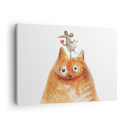 Quadro tela 70x50cm gatto - tela,