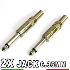 2x Connettore JACK MONO 6.3 mm Maschio 6.5 Audio COPPIA a saldare