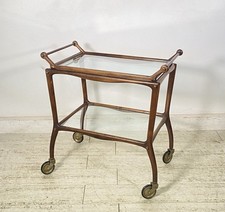 CARRELLO BAR PORTA VIVANDE ANNI 60 DESIGN CESARE LACCA MID CENTURY LEGNO VETRO