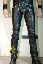 Jeans da uomo in pelle di