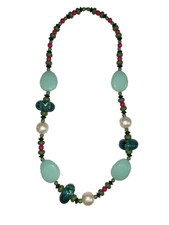 Collana Etnica in resina Verde