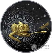 CAMALEONTE Numiverso dorato 1 oz moneta argento 1000 franchi Camerun 2025