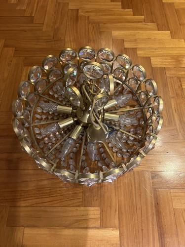Lampadario cristallo ottone - cristallo,