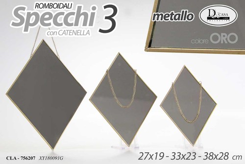 Specchi parete metallo oro - specchi,