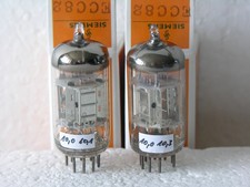 ECC82 12AU7 tubo Röhre Siemens coppia piastre argento