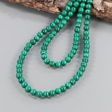 Collane di perline rotonde lisce in malachite verde naturale A++ 2 strati 18''