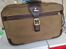 Valigia Samsonite In Cuoio E Tessuto Vintage Con Lucchetto