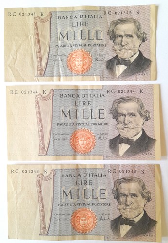 Banconote seriali mille lire - mille,