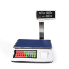 Bilancia Elettronica da Banco 50Kg con Stampante Scontrino 6 Display LCD Profess