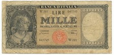 1000 LIRE ITALIA ORNATA DI PERLE MEDUSA SERIE SOSTITUTIVA W201 20/03/1947 MB/MB+